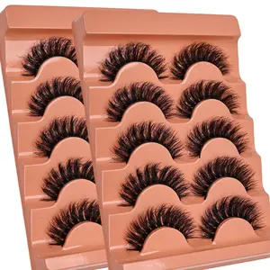 10Pairs/2Pack Dramatic 3D Fluffy False Eyelashes Messy Thick Volume Fake Lashes Comfortable Reusable Lashes for Stage & Daily Makeup Diy False Eyelashes