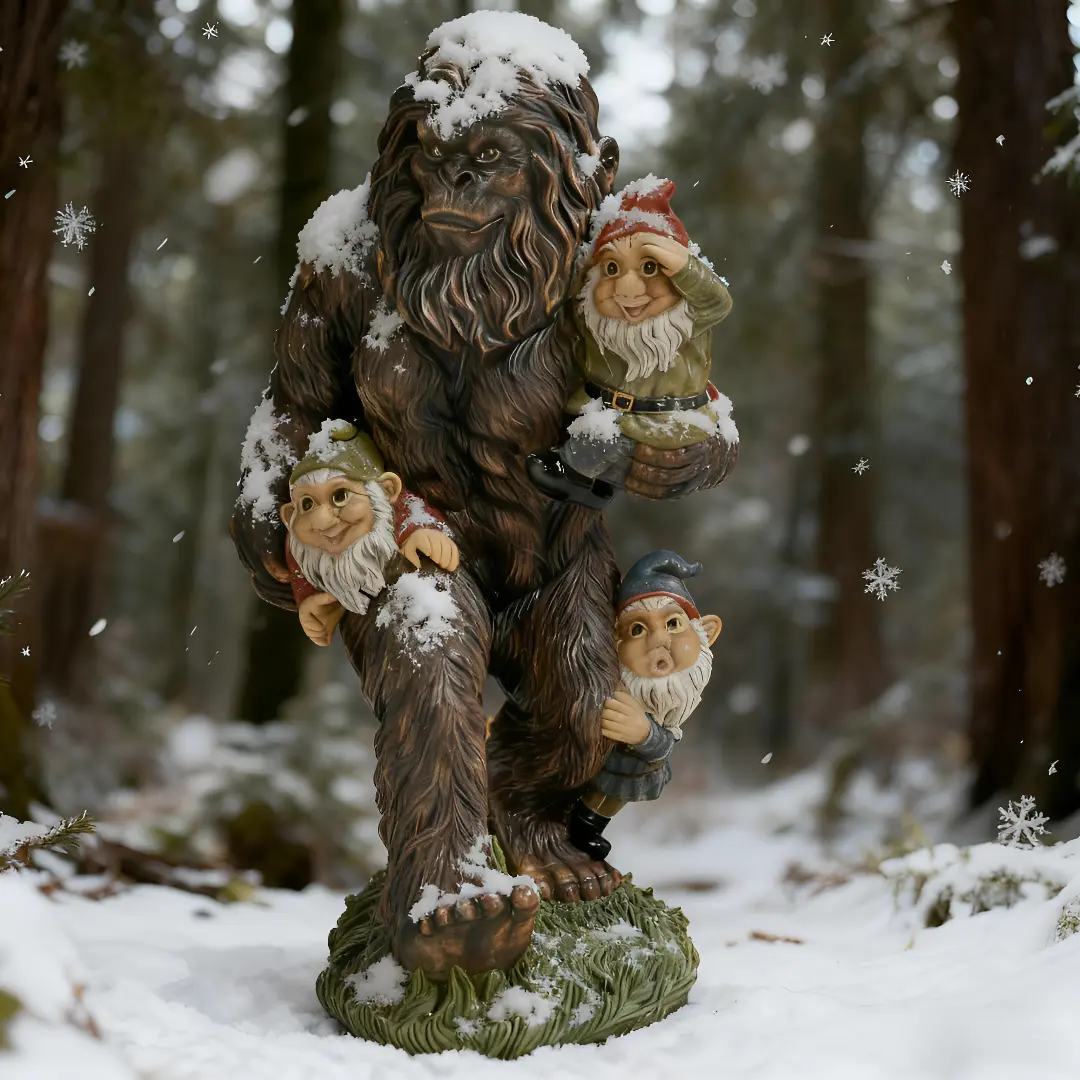 Funny Bigfoot Sasquatch Garden Gnome Statue - Resin Outdoor Yard Art Decor      , Artistic Decorative Statues
