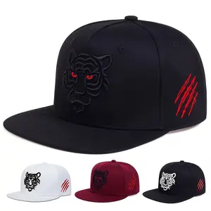 Men Tiger Head Side Claw Mark Embroidery Hip Hop Hat Outdoor Sport Adjustable Sun Protection Casual Hat Suitable for Spring and Autumn Travel Seaside Vacation