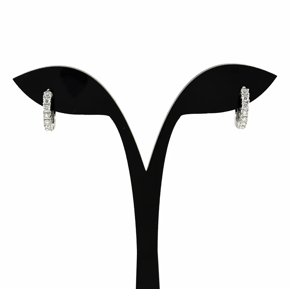 Melee Diamond Design  Platinum Pt900 Diamond Ladies Hoop Earrings 4000014501933