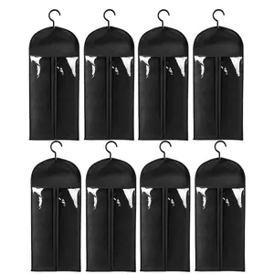 4/8PCS Wig Storage Bag With Hook Wig Storage Hanger Zipper Transparent Dustproof Wig Storage Bag, Hair Extension Holder Wig Bag Wig Storage For Multiple Wigs Holder Hair Extension Hanger Wig Tool Wigs Accessories For Salon & Home Use Halloween