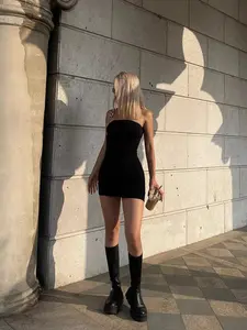 Strapless dress hip hugging skirt base layer sexy strapless spicy girl temperament dress children's skirt