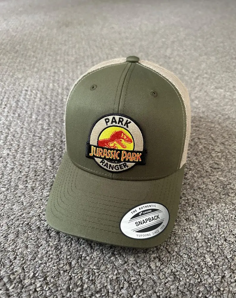 Jurassic Park Ranger Park Security Hat SnapBack Trucker Mesh Cap Individually Handcrafted in Florida