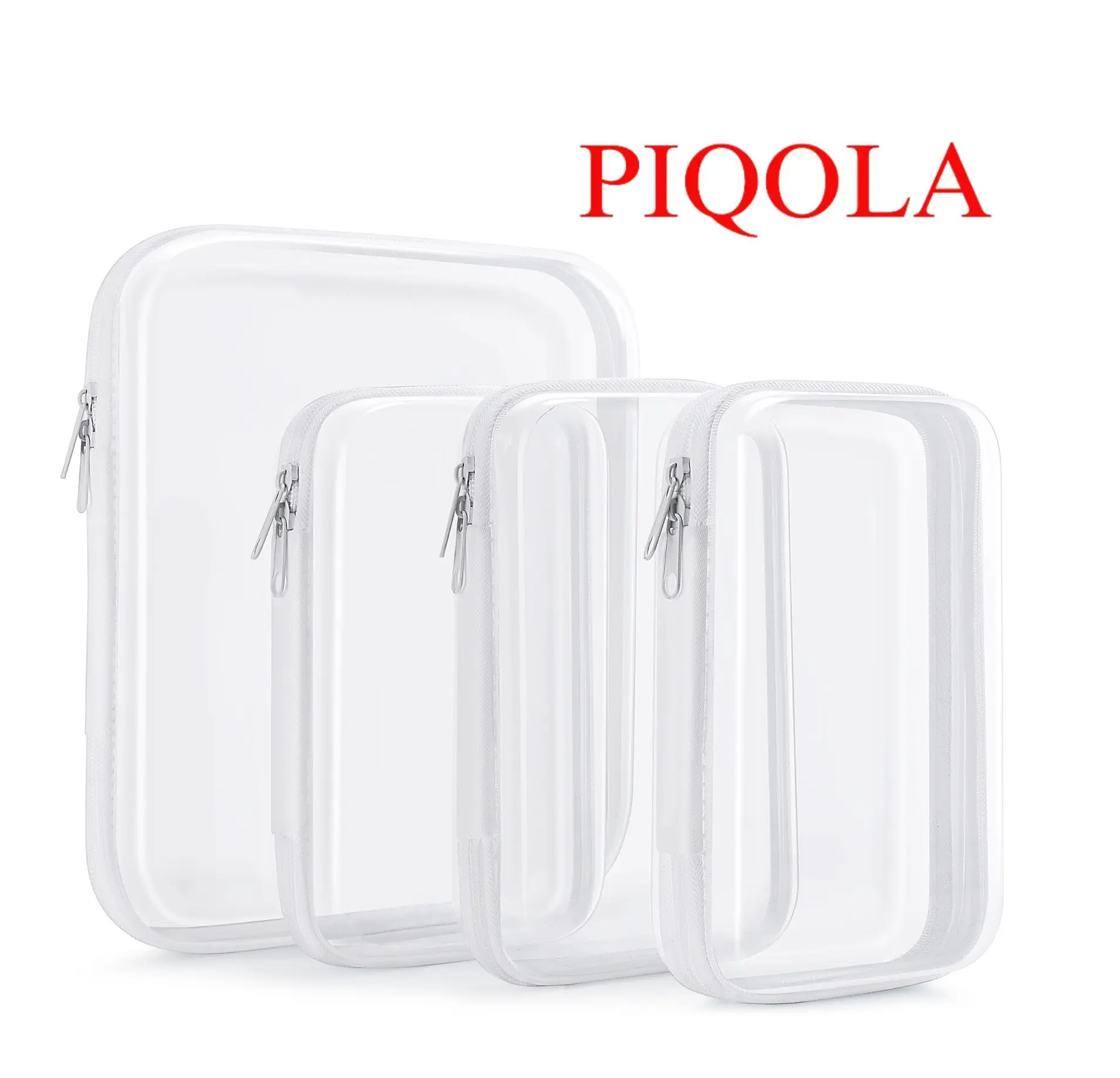 PIQOLA Clear Organizer Storage Box Clear Hard Shell Zipper Case PVC Plastic CLear Storage Containers for Tools & Small Objects Girl Stuff Summer Pool Portable Travel Organizer Set Makeup Organizer Toy Storage Bins High Transparency Diaper Bag M+3S