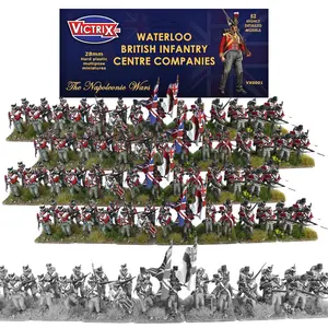 Victrix Waterloo British Infantry Set - 52 Detailed Miniatures With Belgic Shakos for Napoleonic Wargaming