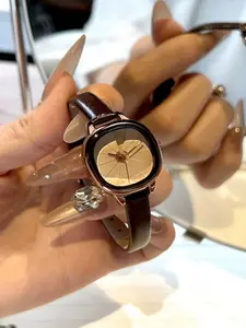 Women's Vintage Small Dial Quartz Watch, Casual Trendy Wristwatch, Simple Unique Design, Versatile Leather Strap, Modern Fashion Timepiece, [61034]