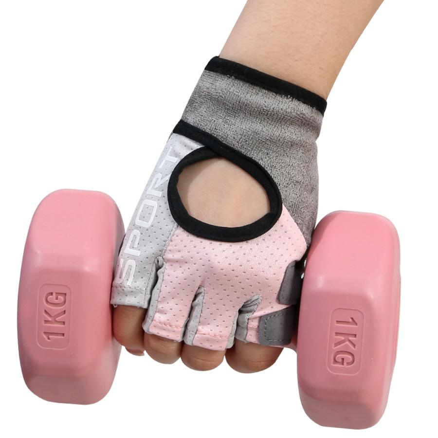 Breathable Half Finger Gym Gloves for Women Men, Anti-Slip Padded Palm Workout Gloves, Fingerless Weight Lifting Gloves for Fitn