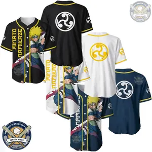 Personalized Ninja Minato Baseball Jersey – Custom Name & Number Button-Up Shirt, Unisex Streetwear Wear for Fans Anime Shirt Gift For Otaku Speical Jersey Shirt
