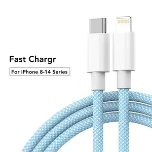 USB-C to Lightning Electronic Data Cable, Fast Charging Type-C to Lightning Cable, Nylon Braided Durable iPhone Charger Line for iPhone 14/13/12/11 Pro