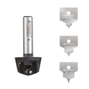 Amana Tool AMS-216 4-Piece Tru Point Insert Roundover CNC System 1/2 Inch Shank Router Bit Set