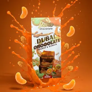 Dubai Iconic Chocolate Orange & Kunafa Flavor - 7.05 oz TikTok Fave Snack Bars