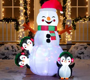 Joiedomi 6 ft Snowman w/ Penguins Inflatable Decoration Joiedomi 6 ft Snowman w/ Penguins Inflatable Decoration