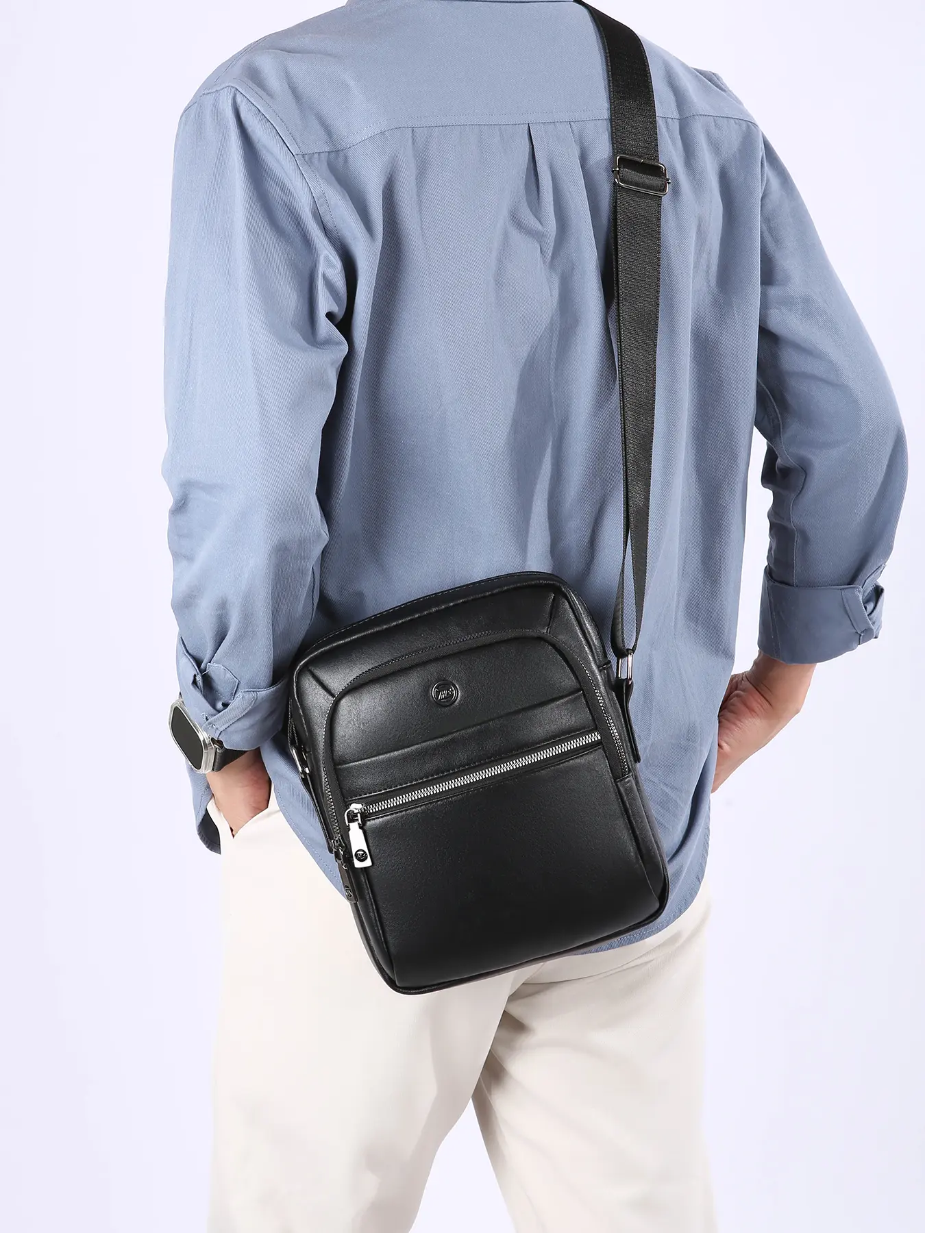 1pc  Men's shoulder bag, crossbody bag, solid color, clean color, single shoulder bag, zipper closure, fashionable, versatile, casual, simple, suitable for daily work, commuting, shopping, men's crossbody bag, Casual crossbody bags