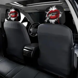 Set of 2 Car Head Pillow Covers Featuring Playful Red Lip Designs, Ideal for Unique Car Decor, Perfect for Road Trips, Gatherings with Friends, And Various Other Occasions