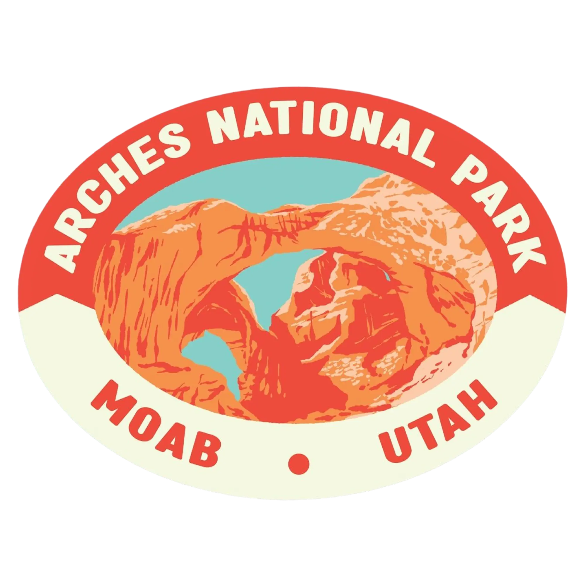Arches Moab Utah Oval Sticker
