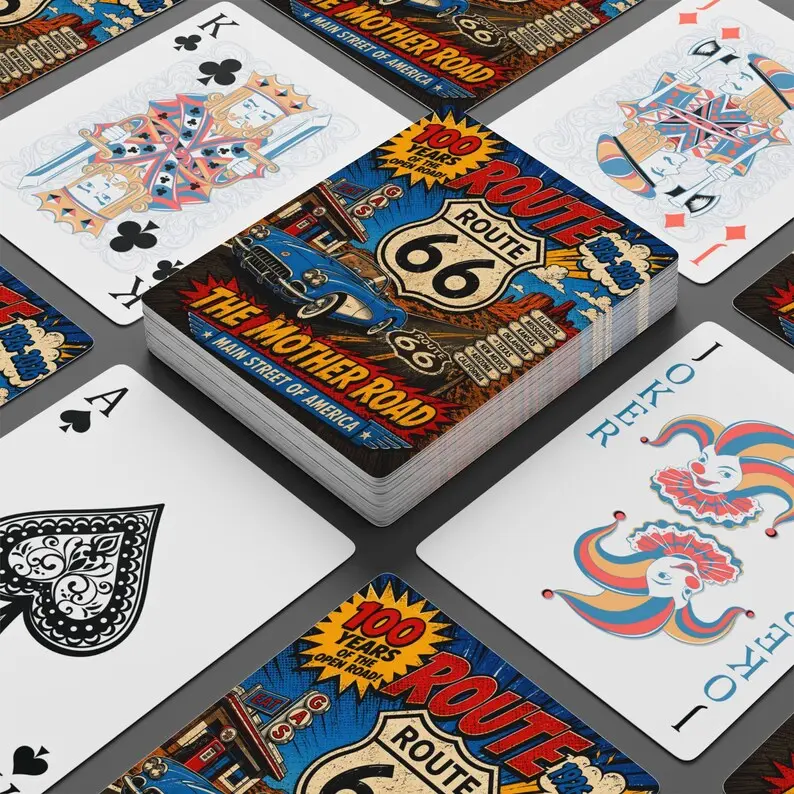 Route 66 Playing Cards | Vintage Road Trip Poker Deck of Cards