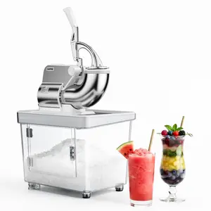 Garvee 286 Lbs/Hr Commercial Ice Shaver Crusher, 250W 1500RPM Electric Snow Cone Maker, With 2L Ice Storage Box, Blue Countertop Shaved Ice Machine for Home, Parties, Events, Snack Bars & Commercial Use