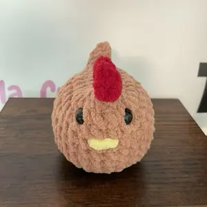 Crochet brown Chicken handmade plush
