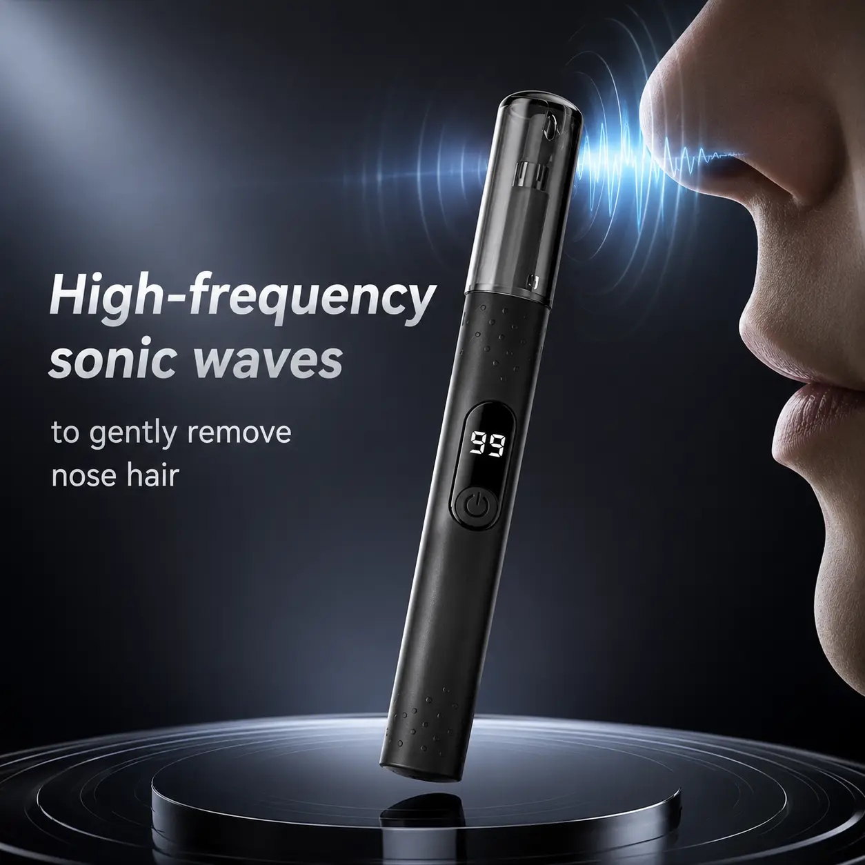 Portable Electric Nose Hair Trimmer for Men Women, Type-C Rechargeable Painless Eyebrow Facial Hair Shaver, Portable LED Display Waterproof Dual Edge Blades, NoPulling Compact USB Rechargeable Trimmer | Safe Distance Trimming