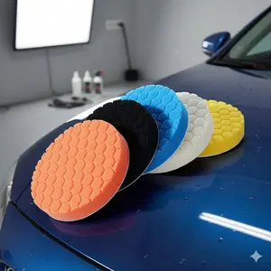5-Piece Car Buffing Pad Set for 3-7 Inch Polishers, Paint Correction & Detailing Kit, Durable Waxing Wheel Pads for Auto Body Restoration, Professional Polishing Tools for Car Care