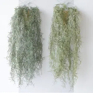 Artgood 6pcs/24pcs Realistic Spanish Moss Hanging Fake Air Plant Wreath, Indoor Wall Decor, Greenery Faux Vine, Wedding Background, DIY Garden Display