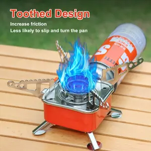 [Portable Windproof Stove] Portable Windproof Folding Stove - Lightweight Compact Camping Stove, Foldable Outdoor Cooker, Compatible for Backpacking, Hiking, Picnics, Home Emergencies - Ideal for Solo & Group Camping Trips, Stylish Metal Finish