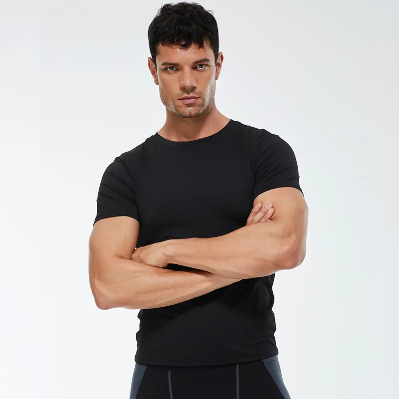 Fitness Sports Running Tight-Fitting T-Shirt Hot-Selling Stretchy Quick-Dry Short-Sleeve Shirt