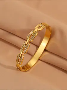 1 classic and elegant stainless steel bracelet with diamond inlay on the right, suitable for both men's and women's fashion jewelry, suitable for daily wear and parties, and is an ideal gift for Christmas, Fashionable Jewelry