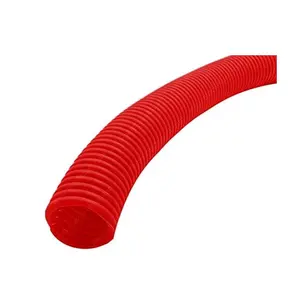 212 MAIN Corrugated Flexible Slit Colored Polyethylene Split Wire Loom Cable, 1.5 in. Nominal Size, 20 ft. Length, Red Cable Protection Accessory for Phones & Electronics