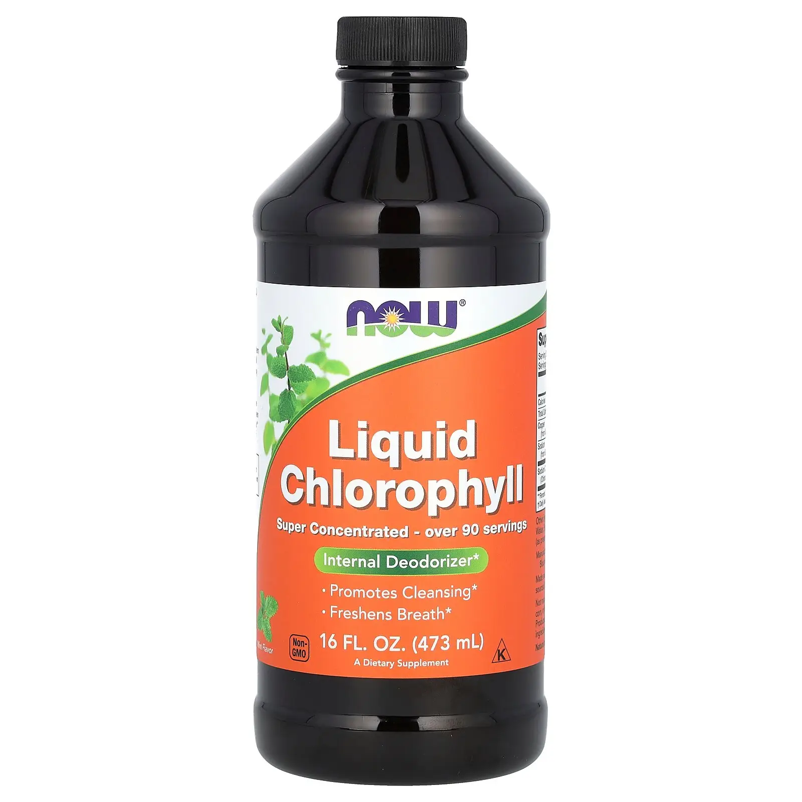 NOW Foods Liquid Chlorophyll, Mint , 16 fl oz (473 ml)