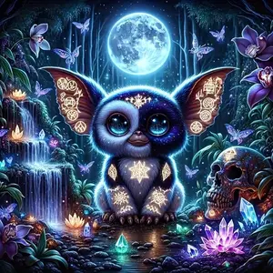 Cartoon Moonlight Elf Pattern DIY Diamond Arts Colorful Painting Kit without Frame, DIY 5D Diamond Arts Colorful Painting Kit, Wall Art Decor for Home, Diamond Painting Kits, Handicraft