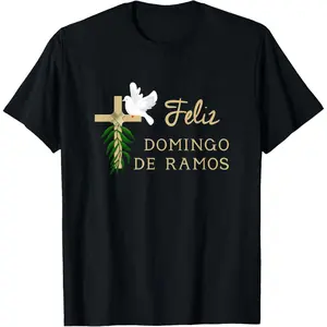 Feliz Domingo de Ramos Palm Sunday Casual Short Sleeve Cotton T-Shirt