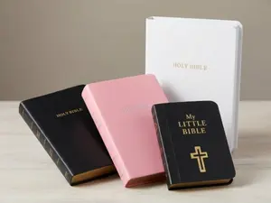 KJV Bible Gift Bundle – Mini Pocket 2” Scripture + Gift & Award Bibles (Pink, Black & White Leather-Look Red Letter Editions)