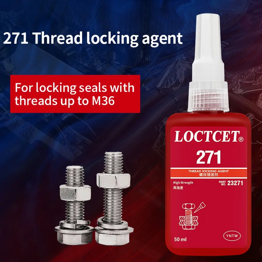 1pc/2pc/3pcs (1.69oz) 271 Thread Locker, Anaerobic Adhesive, High Bond Adhesive, Low Medium High Strength, High Temperature Resistant, Oil Stain Resistant, Anti-slip, Anti-rust And Multifunctional Screw Glue for factory&workshops&packers&contractors
