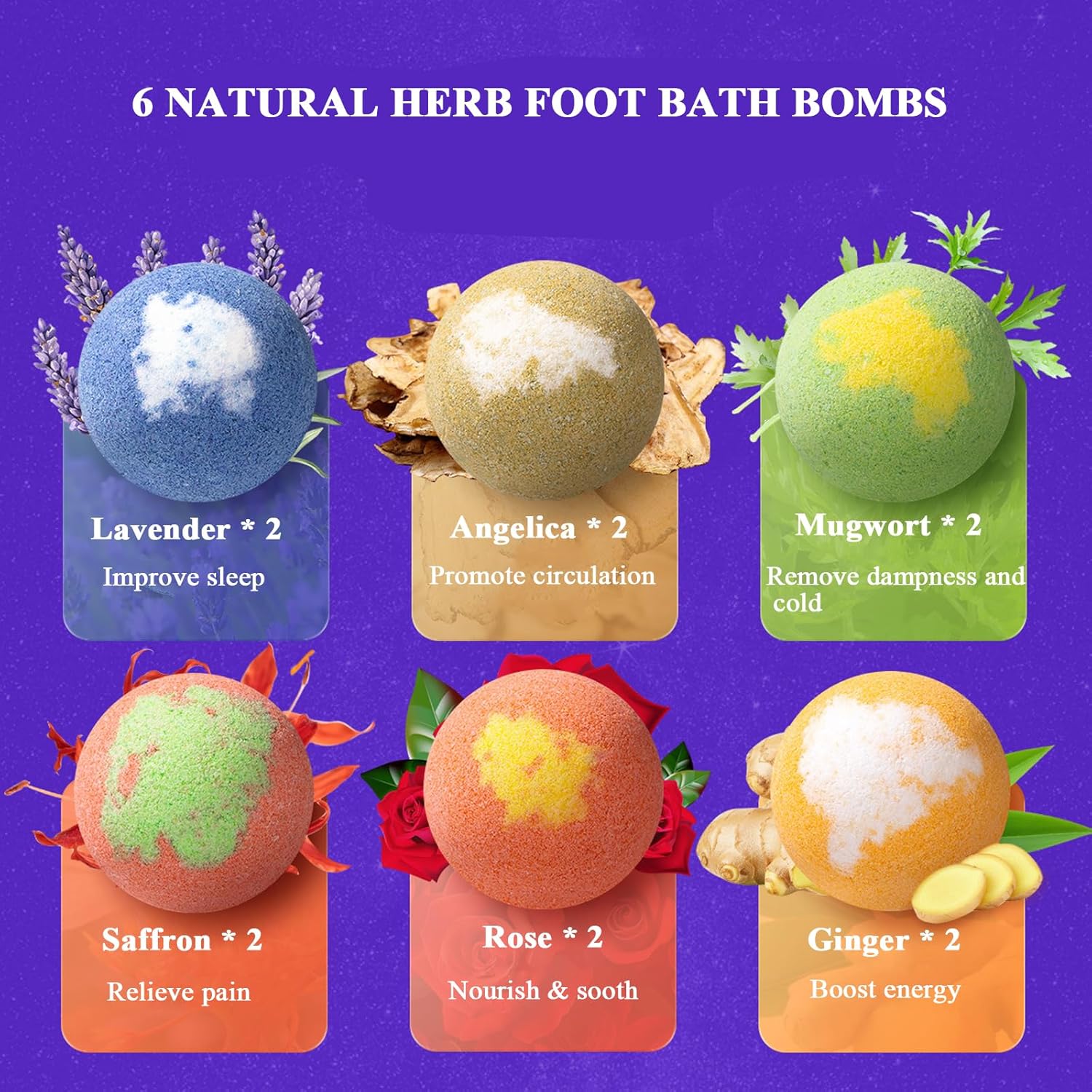 Foot Bath Bombs 12 Pack, Organic Natural Handmade Foot Soak with Bath Salt and Essential Oil, Foot Spa Bomb with Rich Bubbles for Relaxing Softening Moisturizing Dry & Tired Feet