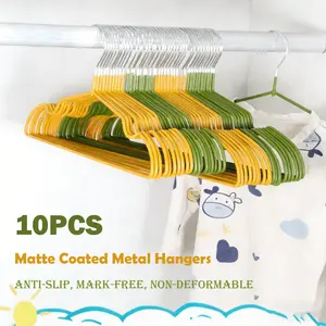 10pcs Matte Non-Slip Shoulder Hangers Set, No Marks or Bumps, Grooved Design for Dresses and T-Shirts, Perfect for Bedroom and Travel