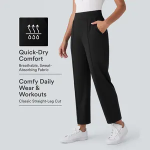 Halara Mid High Waisted Pockets Quick Dry Golf Pants-Golf Tee-UPF40+