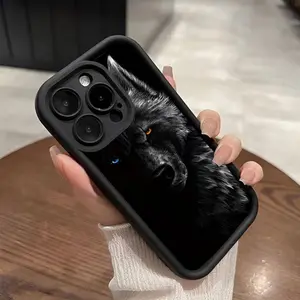 Case for iPhone 16 Pro Max 15 Plus 14 13 12 11 XS XR Creative Fierce Wolf Pattern Pocket-Friendly Shockproof Silicone Protective Softcase