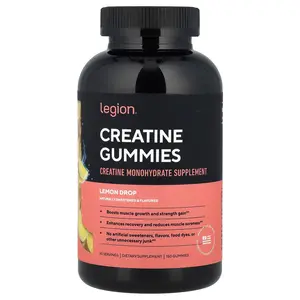 Legion Athletics Creatine Gummies, Lemon Drop, 150 Gummies