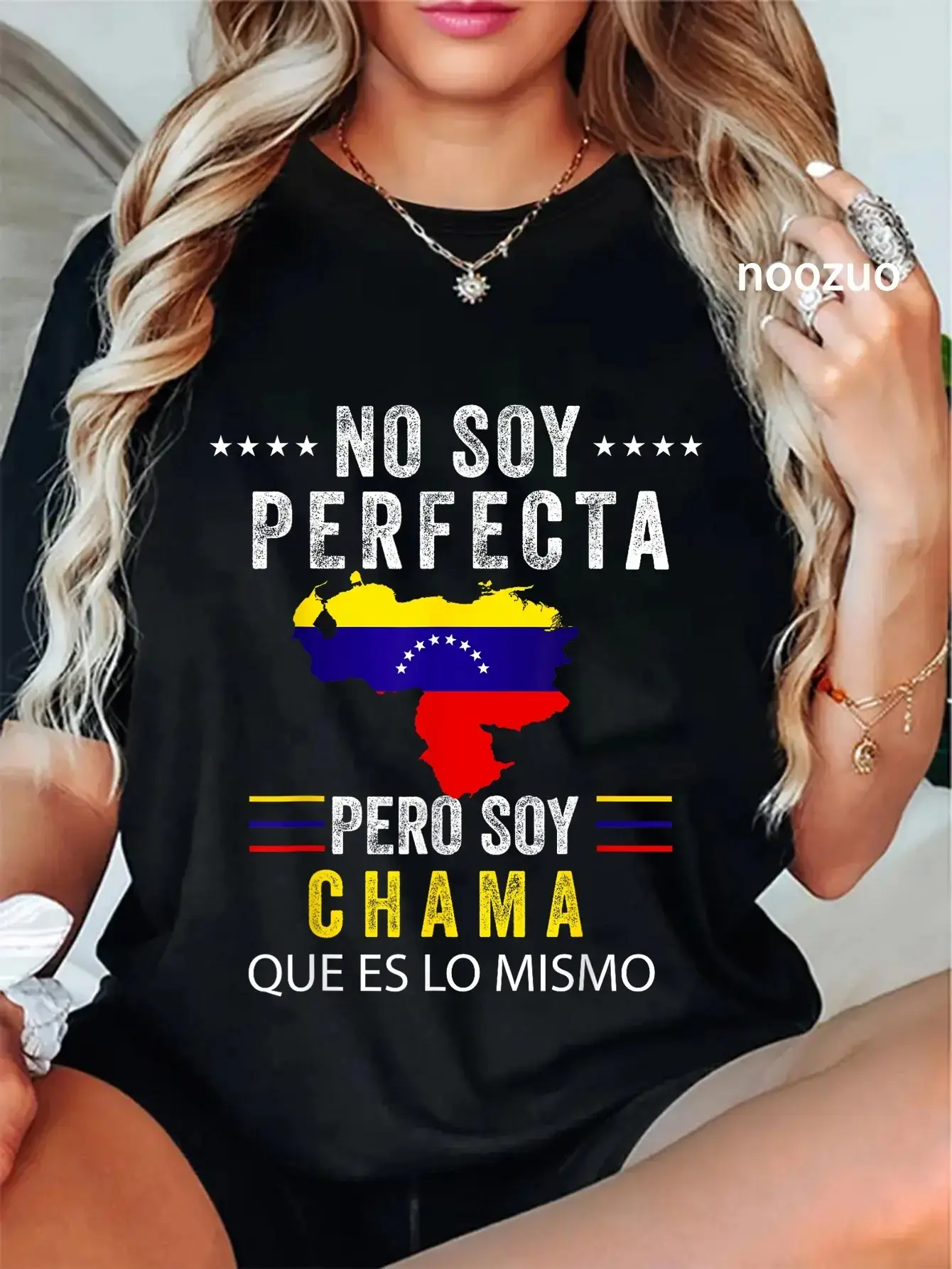 Unisex Venezuela Flag Pride Venezuelan Flag Women's TShirt Cotton Menswear Graphic Crew Neck Top Womenswear Streetwear Crewneck Tshirt
