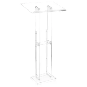 VEVOR Podium Stand, 41-Inch Wooden Lectern, Laptop Desk with Wide Reading Surface and Storage Shelf, Edge Stopper, Elegant Design, Flool-Standing, for Classroom, Conference, Church, and PresentationVEVOR Super Brand Day