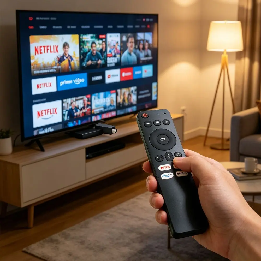 4 Buttons LED Universal Remote Control for Smart TV & Android TV Box Voice Control Learning Code Home Use Factory Direct