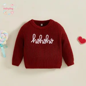 Baby Sweater, Long Sleeve Crew Neck Letters Winter Warm Knit Pullover, Sweater Infant Clothes for Girls Boys, Casual Baby Girls Boys Sweater