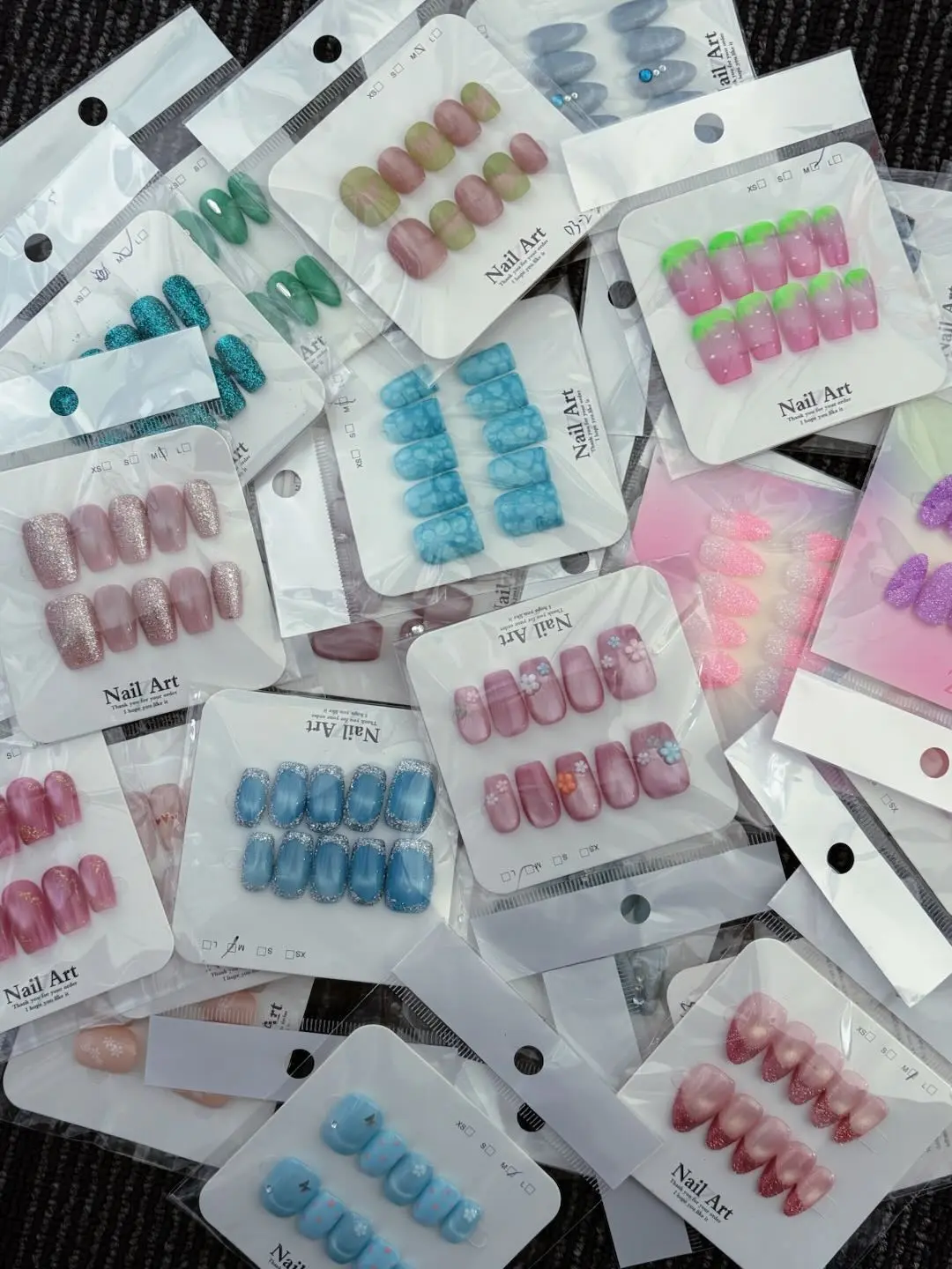 Emma(14368)gc.20 sets handmade press-on nails selectable size and length random style