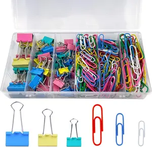 320PCS Colored Paper Clips Binder Clips – Assorted Size Office Document Organizer Clips Set