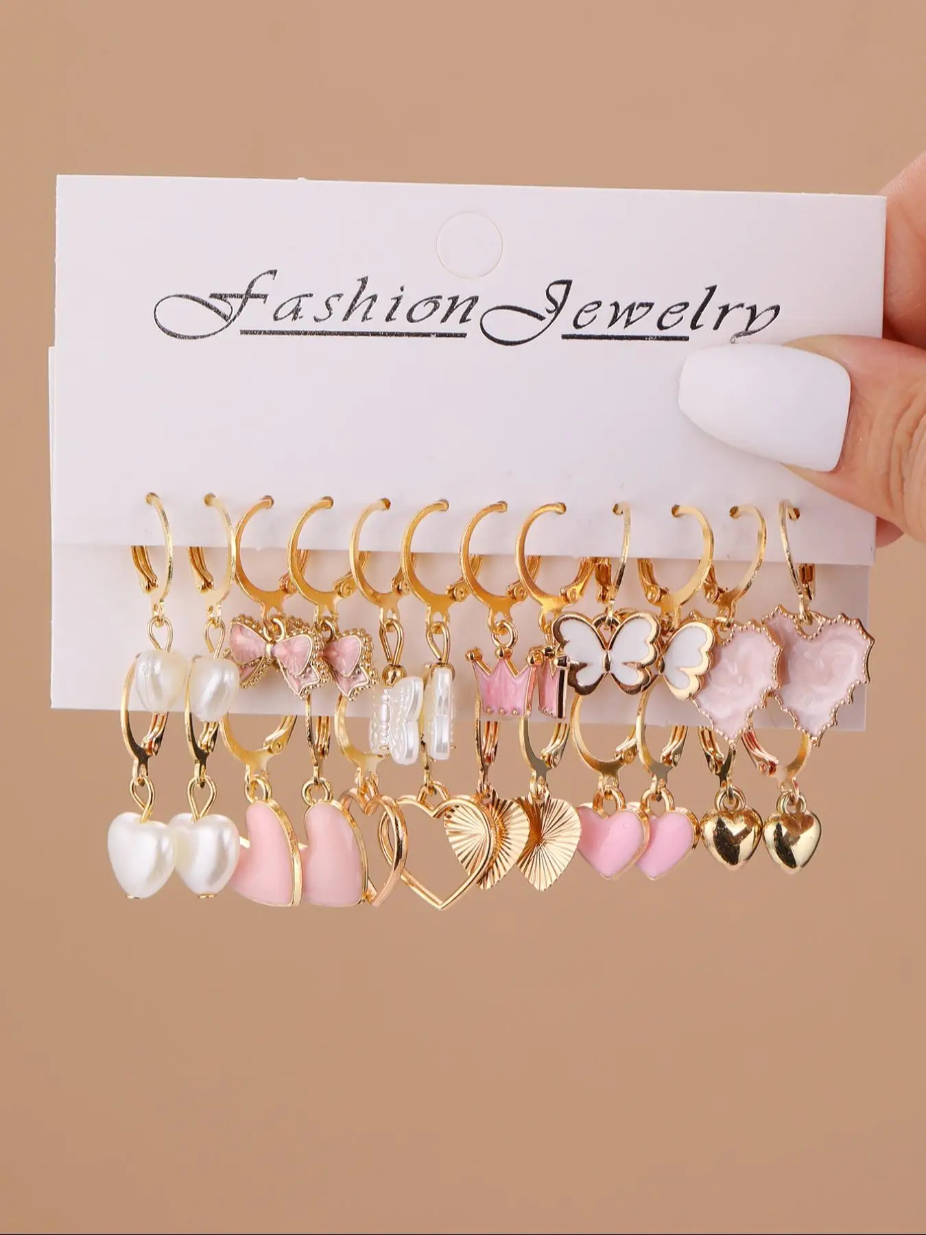 Cute Mixed Colorful Heart & Butterfly & Flower Design Hoop Earrings, Fashion Jewelry for Party, Daily Clothing Decor, Trendy All-match & Exquisite Jew