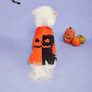 Pet Hoodie, Pumpkin Print Pet Clothes, Pet Costume for Small Medium Dogs & Cats, Halloween Themed Dog & Cat Clothing Supplies
