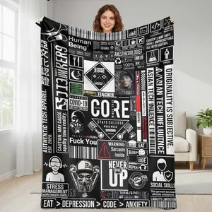 Cyber Tech Typography Flannel Blanket  Gamer Zone and Coding Graphics Print Design  Soft Warm Durable Decorative Throw  Perfect for Bedroom  Office Lounge  Living Room  Couch Decor  Gift for Friends  Gaming Sessions  Home Relaxation summerwins
