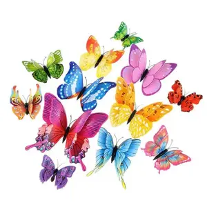 Butterfly Wall Decor 12 PCS, 3D Butterflies Stickers with Magnets for Party Decorations (Colorful, 12-Piece Set) SummerVibes