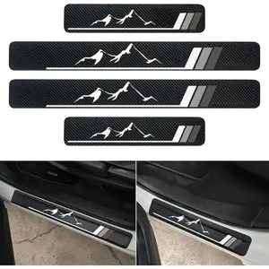 4 count Front/Rear Carbon Fiber  Door Sill Protector Door Entry Guard Door Sill Protector fit for  SUV  Universal